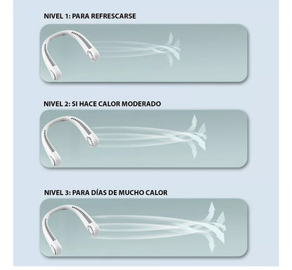 Ventilador Para Cuello Portátil 3 Velocidades